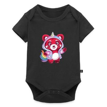 Licorne rouge Panda - Body à manches courtes Premium Bébé - noir - Devant