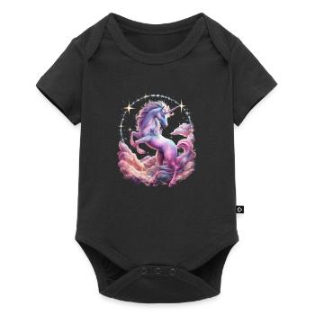 Licorne magique et imaginative avec des étoiles - Body à manches courtes Premium Bébé - noir - Devant