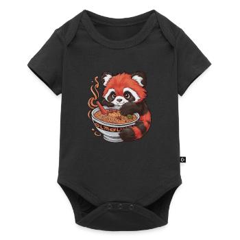 Licorne mignonne avec des fraises pleines de magie - Body à manches courtes Premium Bébé - noir - Devant
