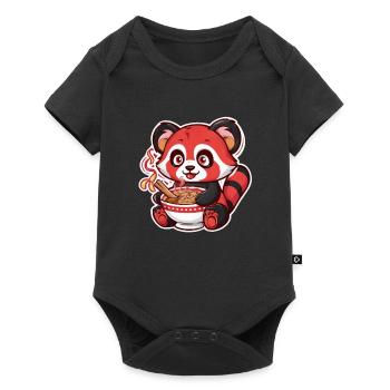 Licorne mignonne avec des fraises pleines de magie - Body à manches courtes Premium Bébé - noir - Devant