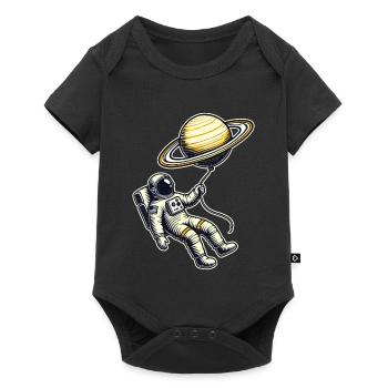 Floating with Saturn – Astronaut Balloon Design - Baby Premium short-sleeve bodysuit - black - Front