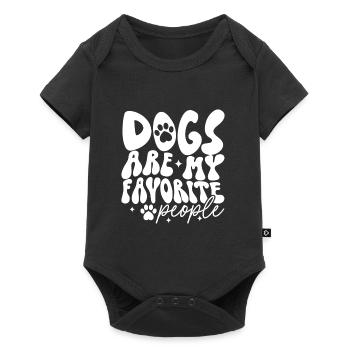 Dog Dog Paw Paw Print Dog Love Funny - Baby Premium short-sleeve bodysuit - black - Front
