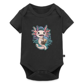 Axolotl kawaii avec bulle japonaise - Body à manches courtes Premium Bébé - noir - Devant