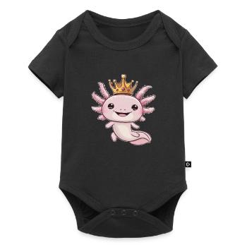 Axolotl Kawaii avec Couronne Royale. - Body à manches courtes Premium Bébé - noir - Devant