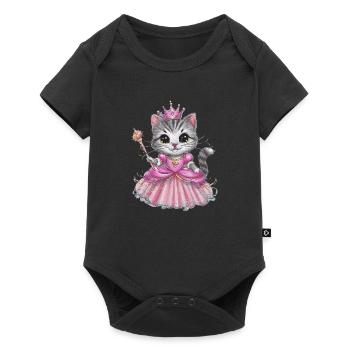 Cat in princess dress - Baby Premium short-sleeve bodysuit - black - Front