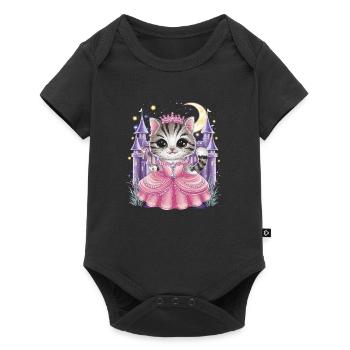 Cat in princess dress - Baby Premium short-sleeve bodysuit - black - Front