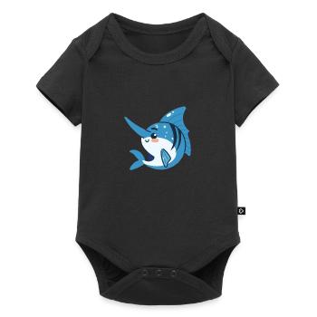Schwertfisch in Bewegung - Baby Premium Kurzarmbody - Schwarz - Vorne