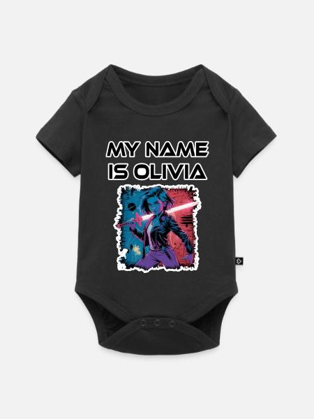 Mein Name ist Olivia 2026 - Baby Premium Kurzarmbody - Schwarz