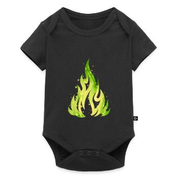 Verdant Flame Watercolor Fire - Baby Premium short-sleeve bodysuit - black - Front