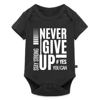 Never Give Up Bold Typography - Baby Premium short-sleeve bodysuit - black - Front