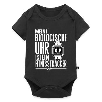Meine biologische Uhr ist ein Fitnesstracker - Baby Premium Kurzarmbody - Schwarz - Vorne