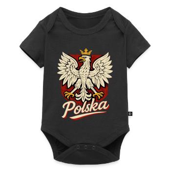 Pologne Polska aigle drapeau drapeau épique cadeau - Body à manches courtes Premium Bébé - noir - Devant