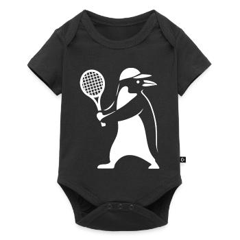 Minimalist Penguin Tennis Backhand Player - Baby Premium short-sleeve bodysuit - black - Front