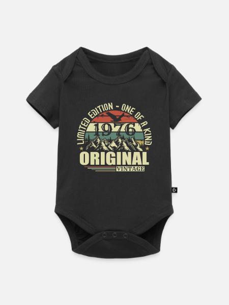 Original 1976 Vintage Retro Jahrgang 1976 geboren - Baby Premium Kurzarmbody - Schwarz