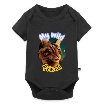 Wild Cat Friendship Illustration - Baby Premium short-sleeve bodysuit - black - Front
