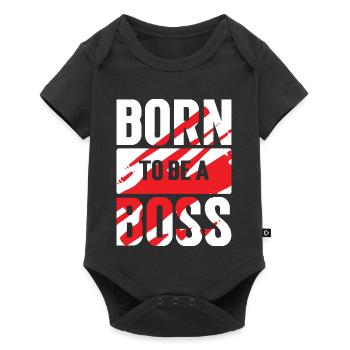 T-shirt militant pour devenir un vrai Patron - Body à manches courtes Premium Bébé - noir - Devant
