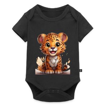 Playful cheetah motif for children - Baby Premium short-sleeve bodysuit - black - Front