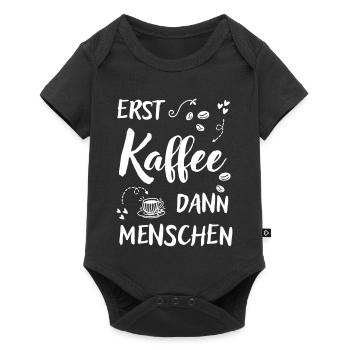 First coffee then people funny coffee saying - Baby Premium short-sleeve bodysuit - black - Front