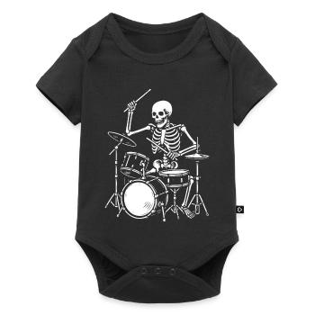 Skeleton Playing the Drums Artwork - Baby Premium short-sleeve bodysuit - black - Front