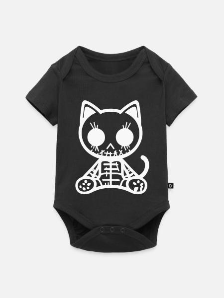 Katze Zombie - Baby Premium Kurzarmbody - Schwarz