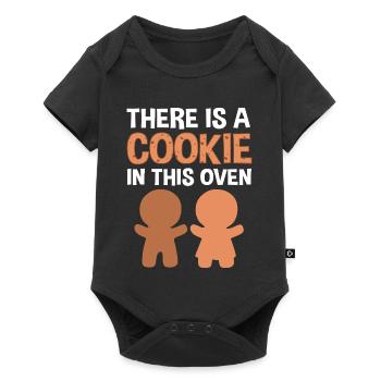 Pregnancy Birth Gingerbread Christmas - Baby Premium short-sleeve bodysuit - black - Front