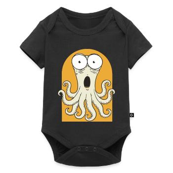 Surprised octopus on orange - Baby Premium short-sleeve bodysuit - black - Front