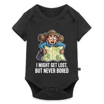 Wanderlust Design – Funny Saying for Adventurers - Baby Premium short-sleeve bodysuit - black - Front