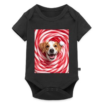 Christmas Dog among Sweets - Baby Premium short-sleeve bodysuit - black - Front
