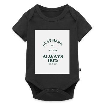 110 percent fitness motto - Baby Premium short-sleeve bodysuit - black - Front
