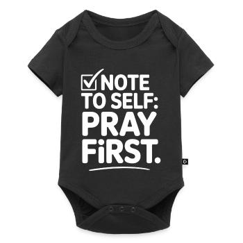 Pray First Prayer Jesus Faith - Baby Premium short-sleeve bodysuit - black - Front