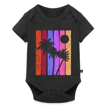 Tropical Sunset Stripes - Baby Premium short-sleeve bodysuit - black - Front