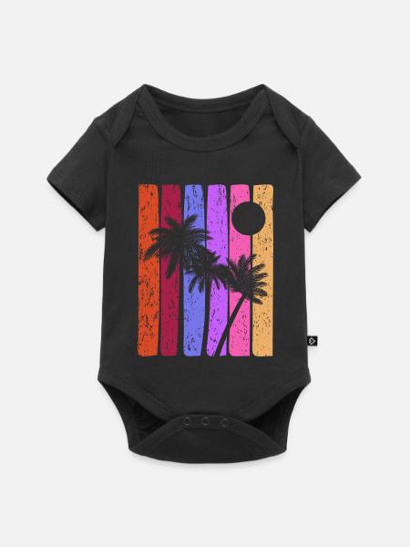 Tropical Sunset Stripes - Baby Premium short-sleeve bodysuit - black