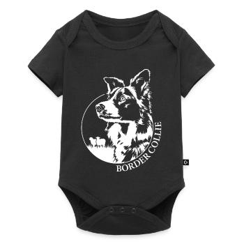Working Border Collie Portrait Dog Dogs Wilsigns - Baby Premium short-sleeve bodysuit - black - Front