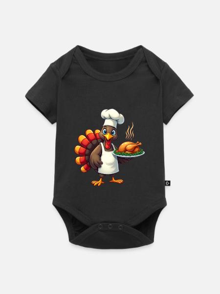 Thanksgiving Truthahn Koch Thanksgiving - Baby Premium Kurzarmbody - Schwarz