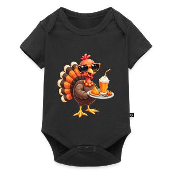 Thanksgiving Turkey with Sunglasses - Baby Premium short-sleeve bodysuit - black - Front