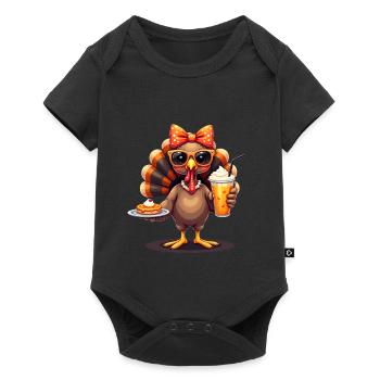Thanksgiving Turkey with Sunglasses - Baby Premium short-sleeve bodysuit - black - Front