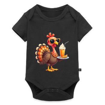 Thanksgiving Turkey with Sunglasses - Baby Premium short-sleeve bodysuit - black - Front