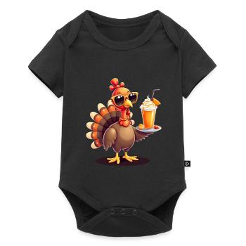 Thanksgiving Turkey with Sunglasses - Baby Premium short-sleeve bodysuit - black - Front