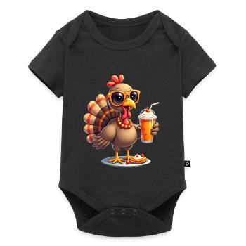 Thanksgiving Turkey with Sunglasses - Baby Premium short-sleeve bodysuit - black - Front