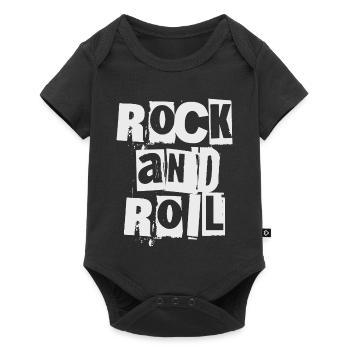 Rock'n'Roll Distressed und Bold Logo-Design - Baby Premium Kurzarmbody - Schwarz - Vorne