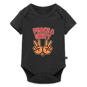 Paix et unité Main Signes de paix - Body à manches courtes Premium Bébé - noir - Devant