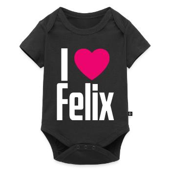 J’aime Felix Pink Heart J’aime Felix - Body à manches courtes Premium Bébé - noir - Devant