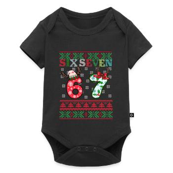 67 Christmas Funny Six Seven Meme - Body à manches courtes Premium Bébé - noir - Devant