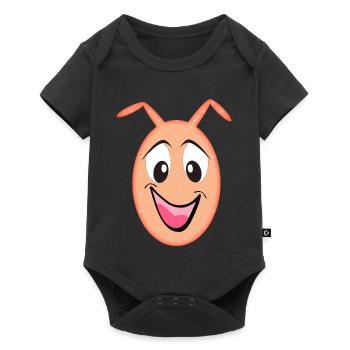 Orange Figurine Funny Head with Hearts - Baby Premium short-sleeve bodysuit - black - Front