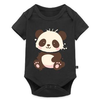 Cute Panda – Dessin animé de graffiti ludique - Body à manches courtes Premium Bébé - noir - Devant