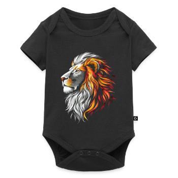 Lion Colorful Lion Head Predator White Gold Art - Baby Premium short-sleeve bodysuit - black - Front