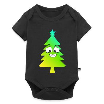 Christmas Tree Gradient Smile - Baby Premium short-sleeve bodysuit - black - Front
