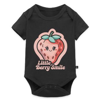 Petit sourire aux baies - Fraise - Body à manches courtes Premium Bébé - noir - Devant