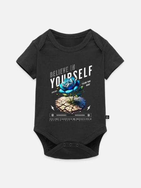 Glaube an dich Selbst Blüte - Baby Premium Kurzarmbody - Schwarz