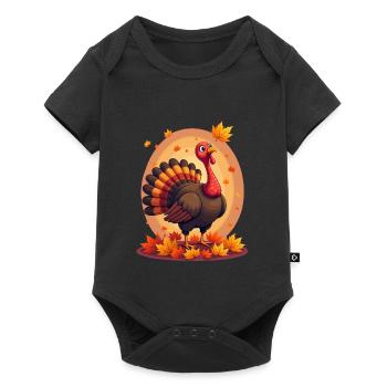 Thanksgiving Drôle Dinde de Thanksgiving - Body à manches courtes Premium Bébé - noir - Devant